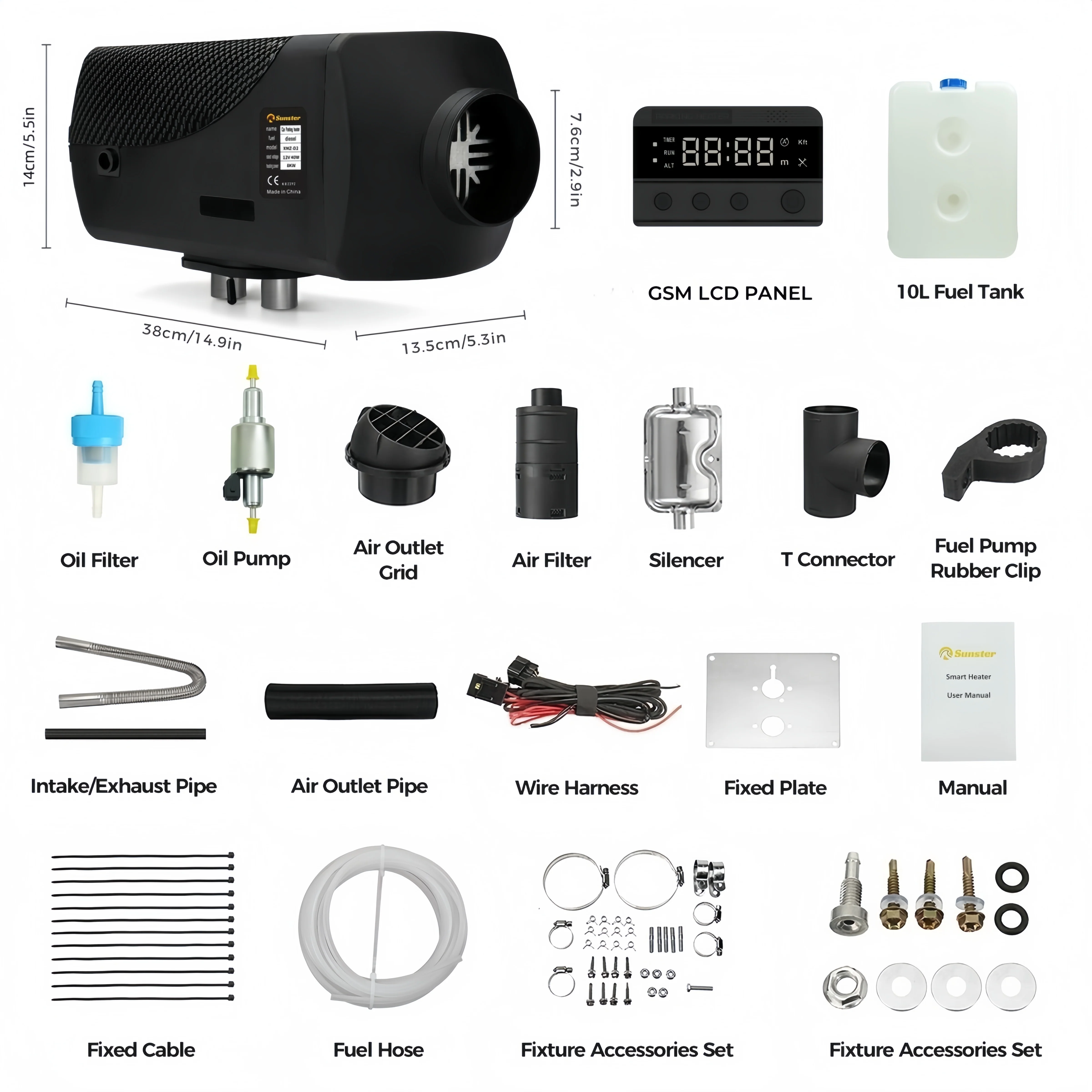 Sunster A2446 Diesel Heater 8KW 12/24V, Traditional GSM LET-4/5G Version - Image 14