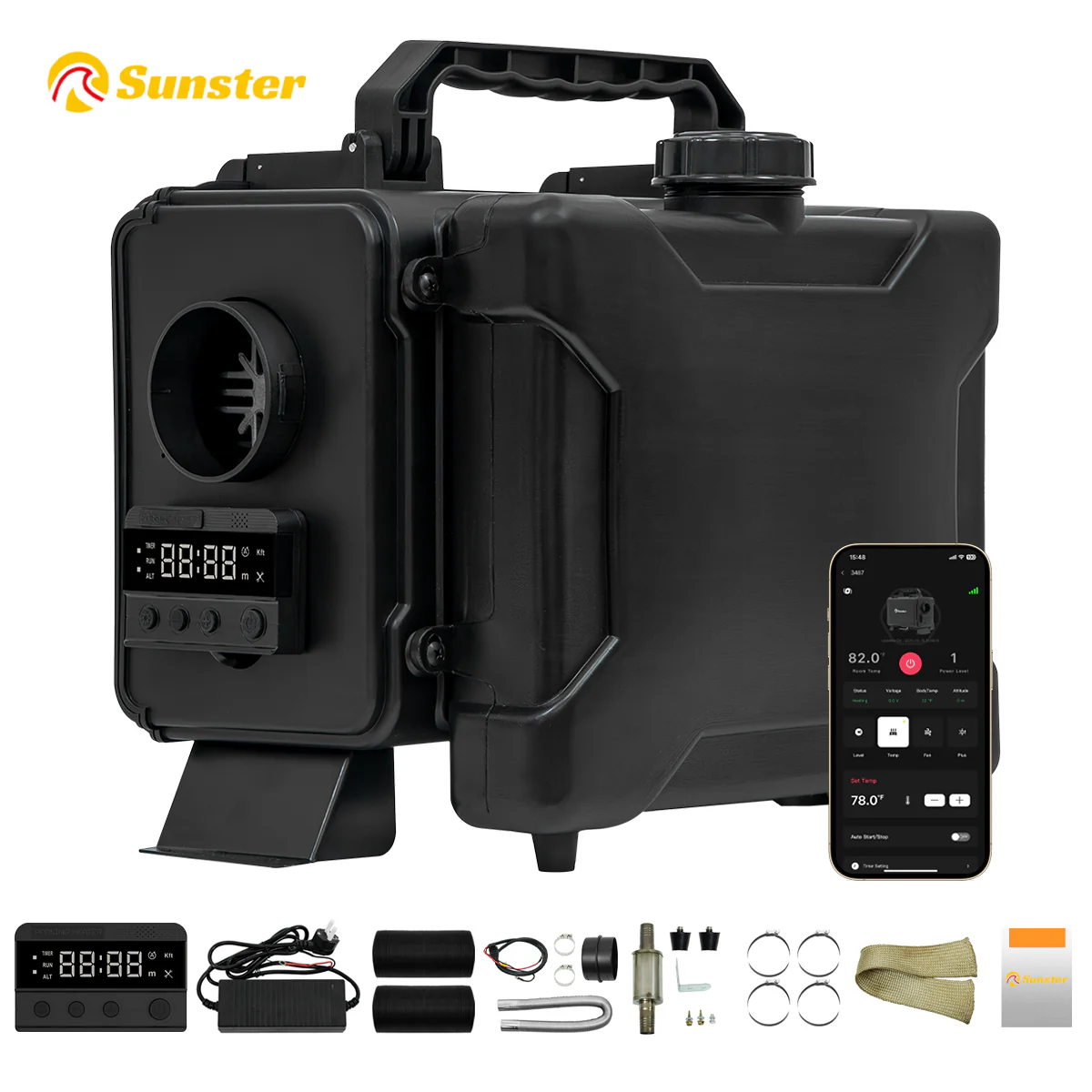 Sunster HTB1 Diesel Heater 8KW 12V 110-240V, ToolBox GSM LET-4G/5G Version - Image 3