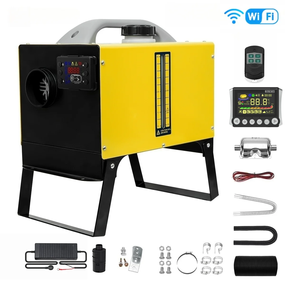 Sunster A2013ST Diesel Heater 8KW 12/24V 110-240V, Plus A2409PW Switch All in One WIFI Bluetooth Version - Image 2