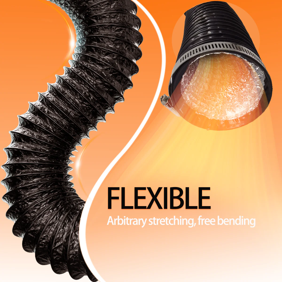 A755 75mm 500cm Flexible Scalable Outlet Duct Pipe - Image 10