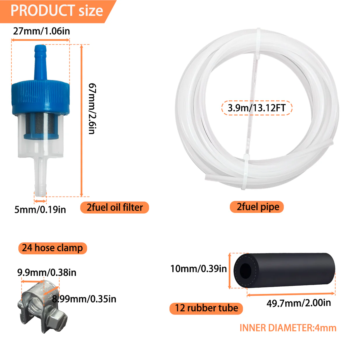 A788 17PCS Car Diesel Heater Fuel Line Kit - Image 3