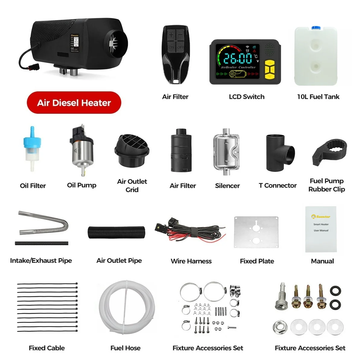 Sunster A2200BS Diesel Heater 2KW 12/24V, Traditional Bluetooth Version - Image 9