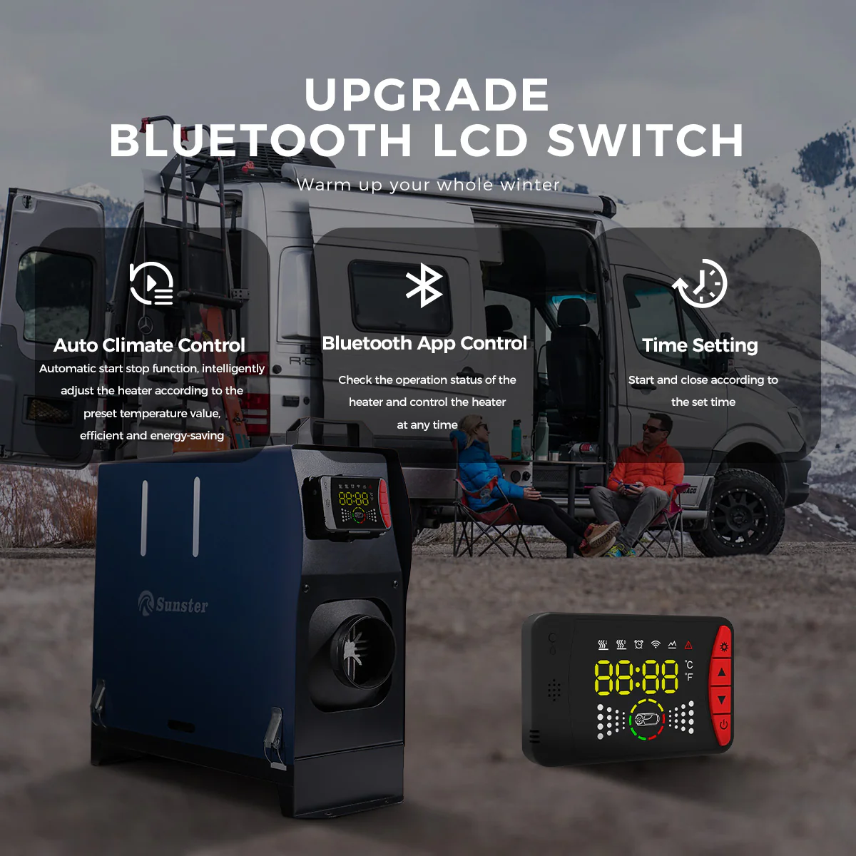 Sunster A2105LVP Diesel Heater 8KW 12/24V 110-240V, All In One Bluetooth Version - Image 5