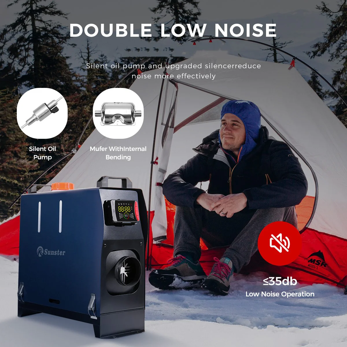 Sunster A2105LVP Diesel Heater 8KW 12/24V 110-240V, All In One Bluetooth Version - Image 7