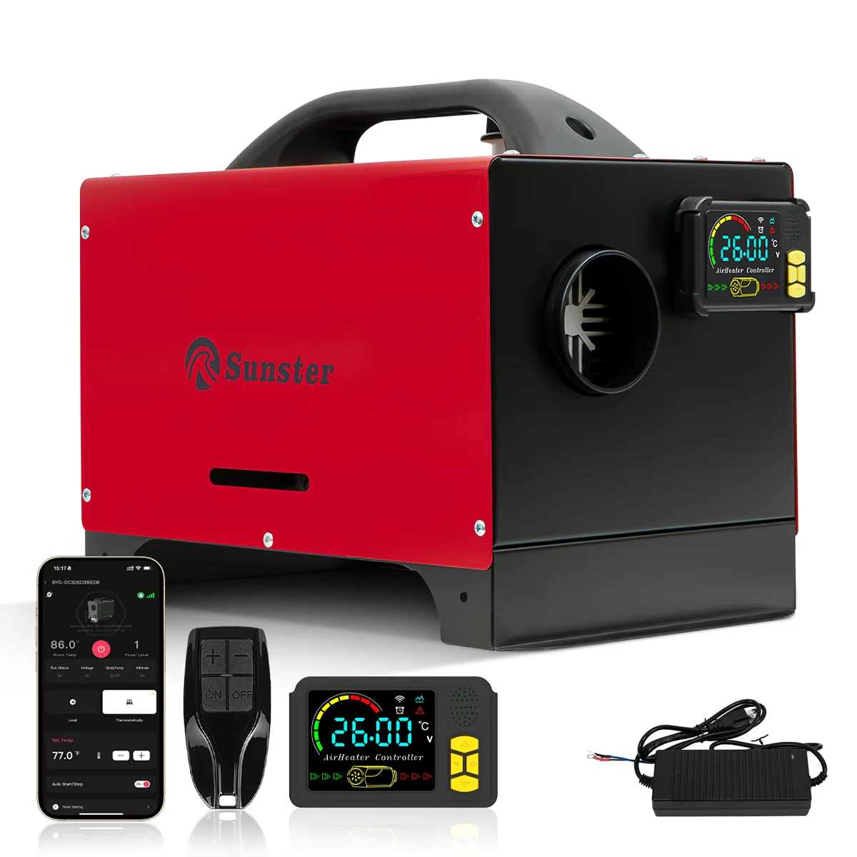 Sunster A2200BS Diesel Heater 8KW 12/24V 110-240V, All In One Bluetooth Version - Image 4