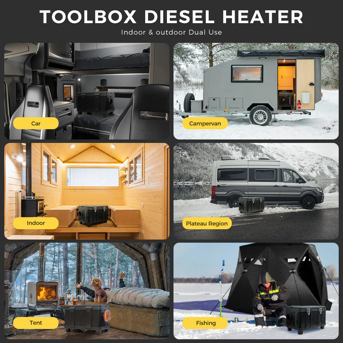 Sunster TB10 Diesel Heater 8KW 12/24V 110-240V, ToolBox Bluetooth Black Version - Image 9