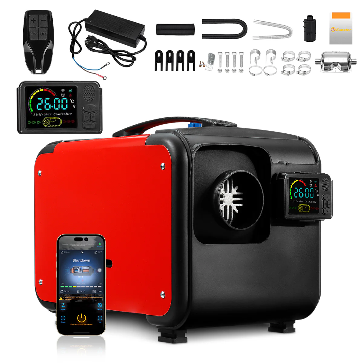 Sunster A2200BH Diesel Heater 8KW 12/24V 110-240V, All In One Bluetooth Version - Image 17