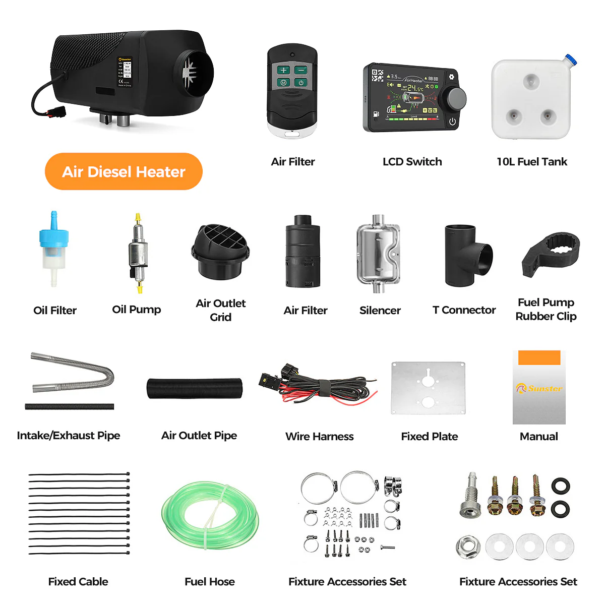 Sunster A2209S Diesel Heater 8KW 12/24V, Traditional Bluetooth Version - Image 8