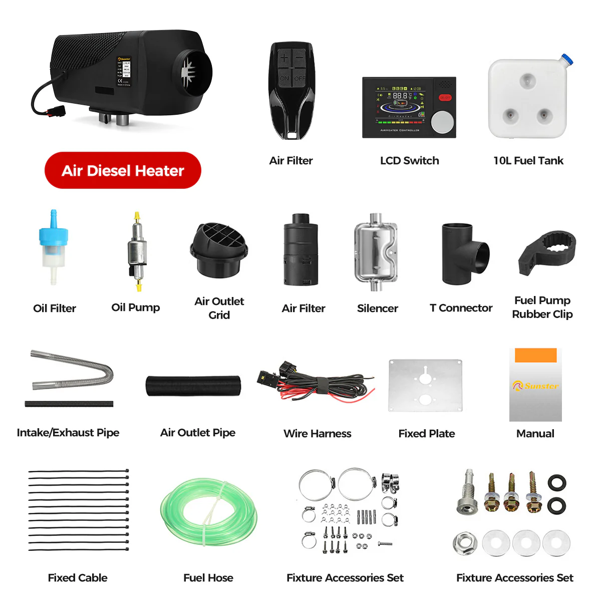 Sunster A2302BS Diesel Heater 8KW 12/24V, Traditional Bluetooth Version - Image 16