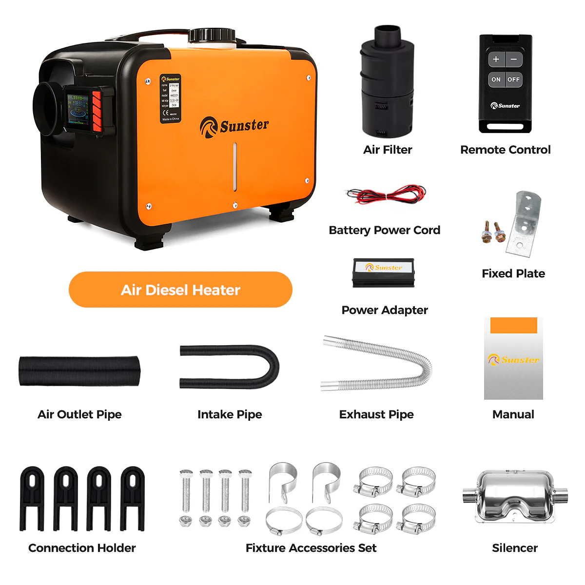 Sunster A2309H Diesel Heater 8KW 12/24V 110-240V, All In One Bluetooth Version - Image 13