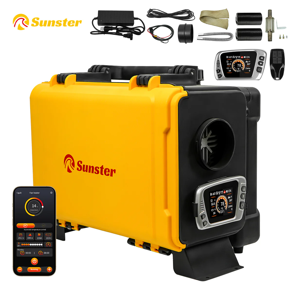 Sunster HTB1 Diesel Heater 8KW 12V 110-240V, ToolBox Bluetooth Version - Image 5