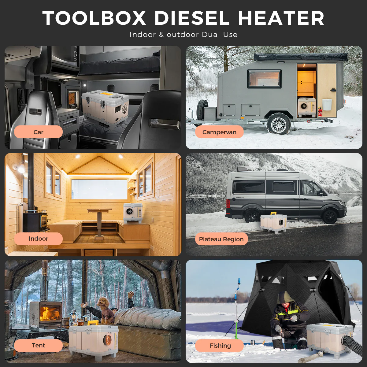 Sunster TB10 Diesel Heater 8KW 12V 110-240V, ToolBox Bluetooth Pink Version - Image 12