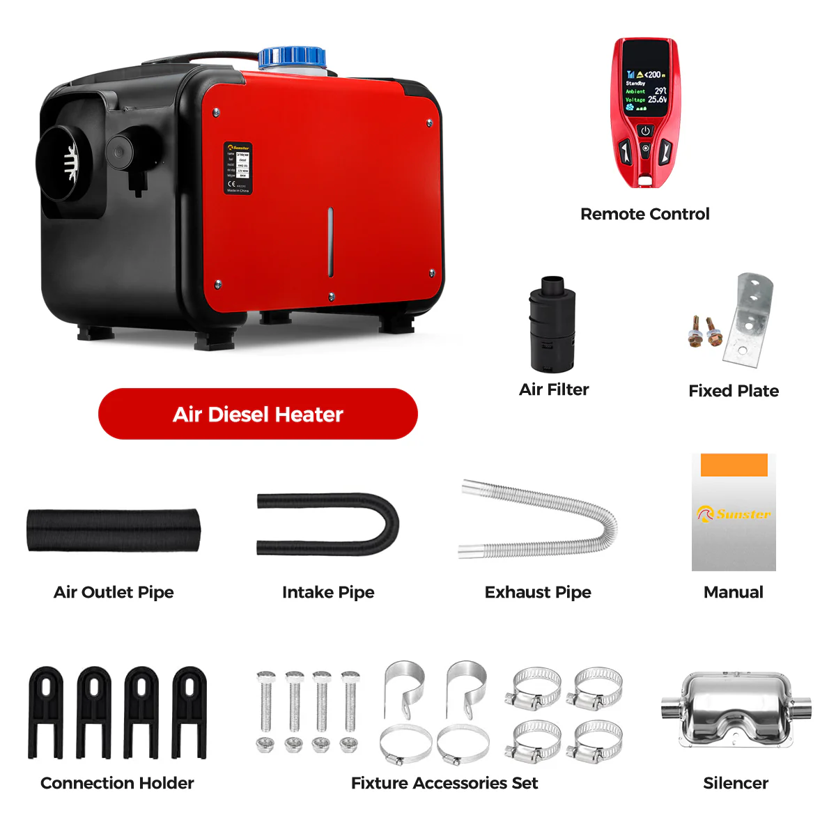 Sunster A2170H Diesel Heater 8KW 12V, All in One Classic Version - Image 11