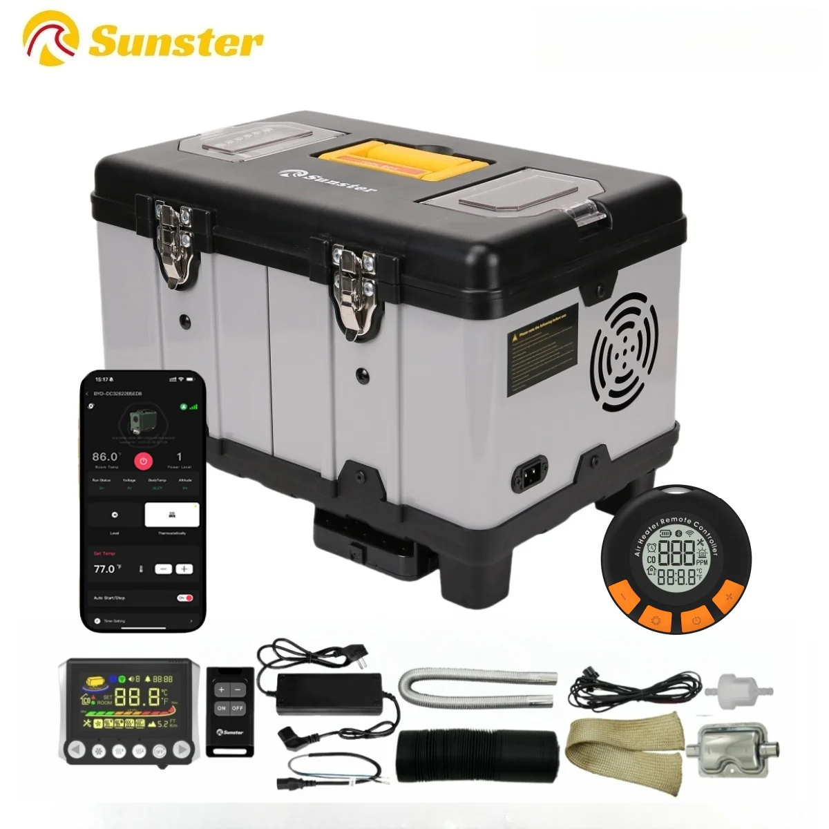 Sunster TB10PRO Diesel Heater 8KW 12/24V 110-240V With Wireless Temperature Remote Control, ToolBox Bluetooth Upgrade Version - Image 5