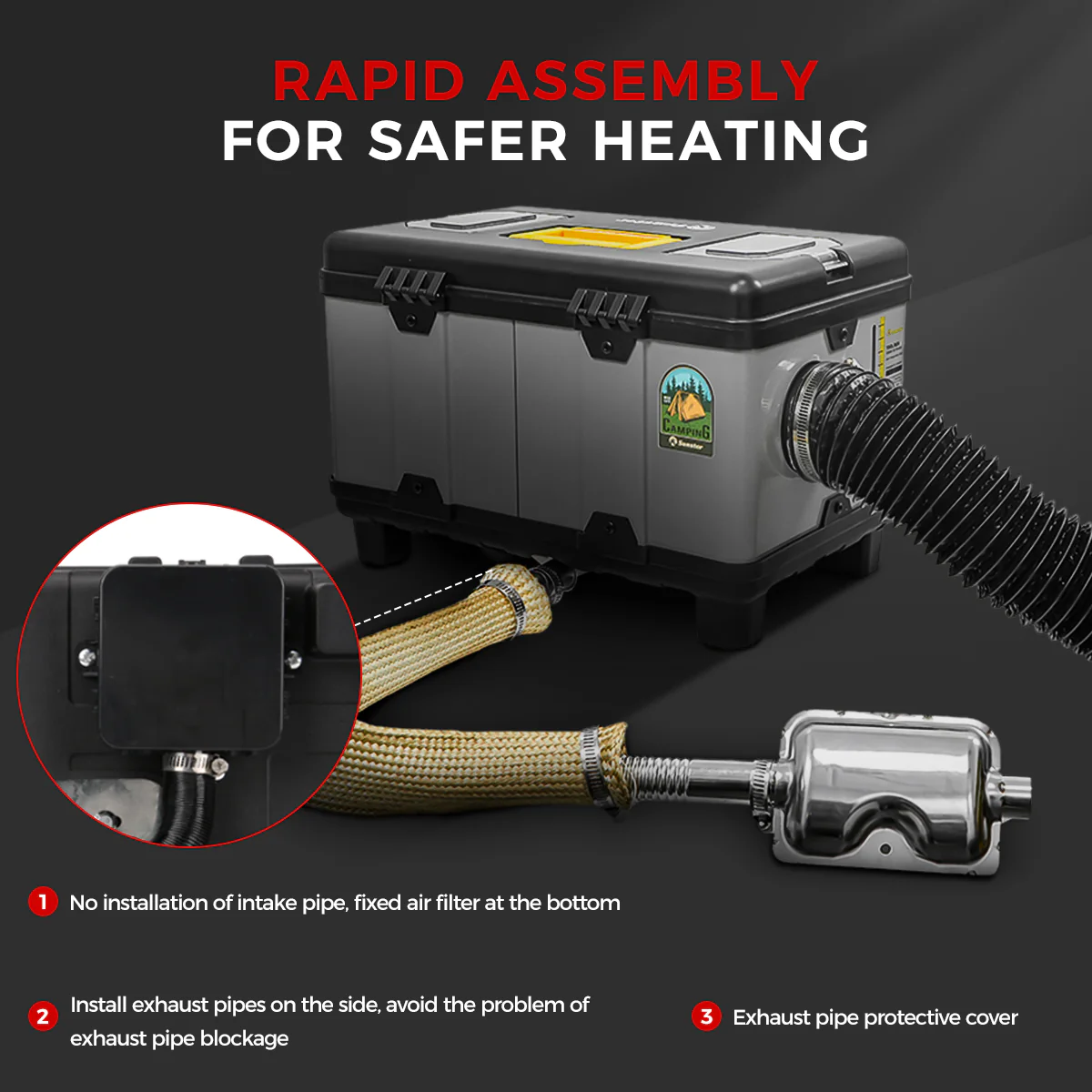 Sunster TB10PRO Diesel Heater 8KW 12/24V 110-240V With Wireless Temperature Remote Control, ToolBox Bluetooth Upgrade Version - Image 8
