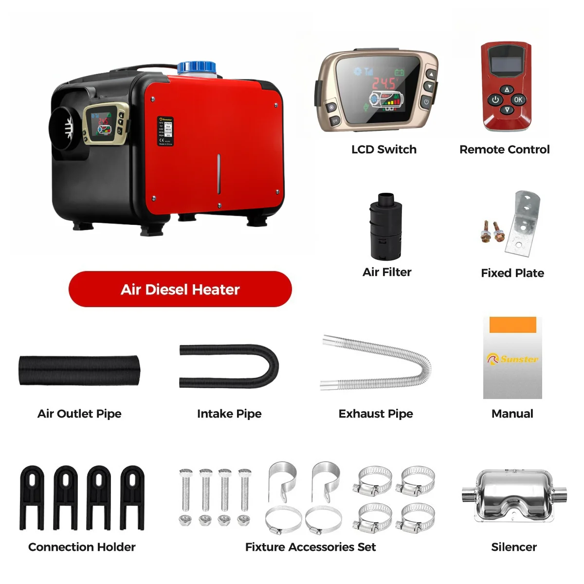 Sunster A2018GH Diesel Heater 8KW 12V, All in One Classic Version - Image 6