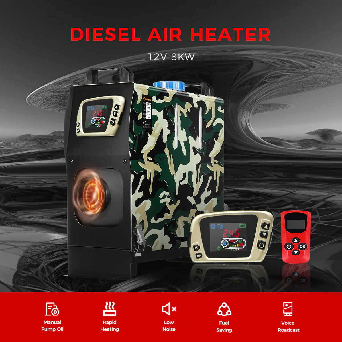 Sunster A2018GT Diesel Heater 8KW 12V, All in One Classic Version - Image 7