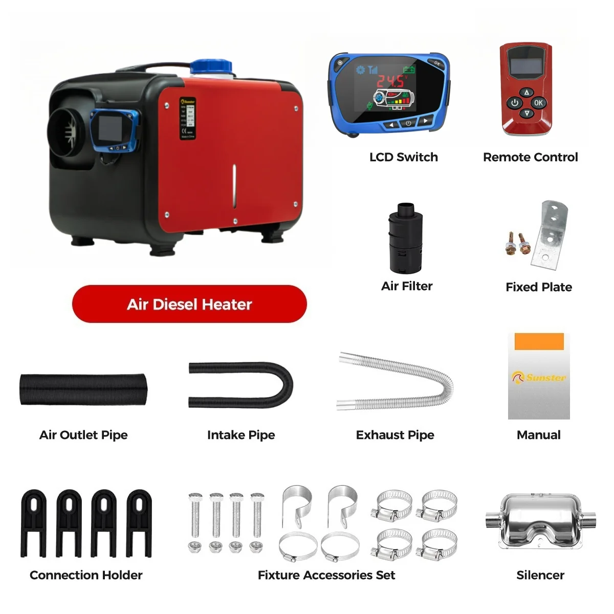 Sunster A2018H Diesel Heater 8KW 12V, All in One Classic Version - Image 10