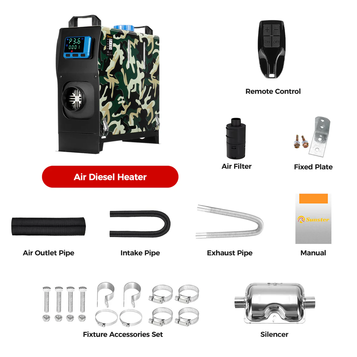 Sunster A2019V  Diesel Heater 8KW 12V, All in One Classic Version - Image 12