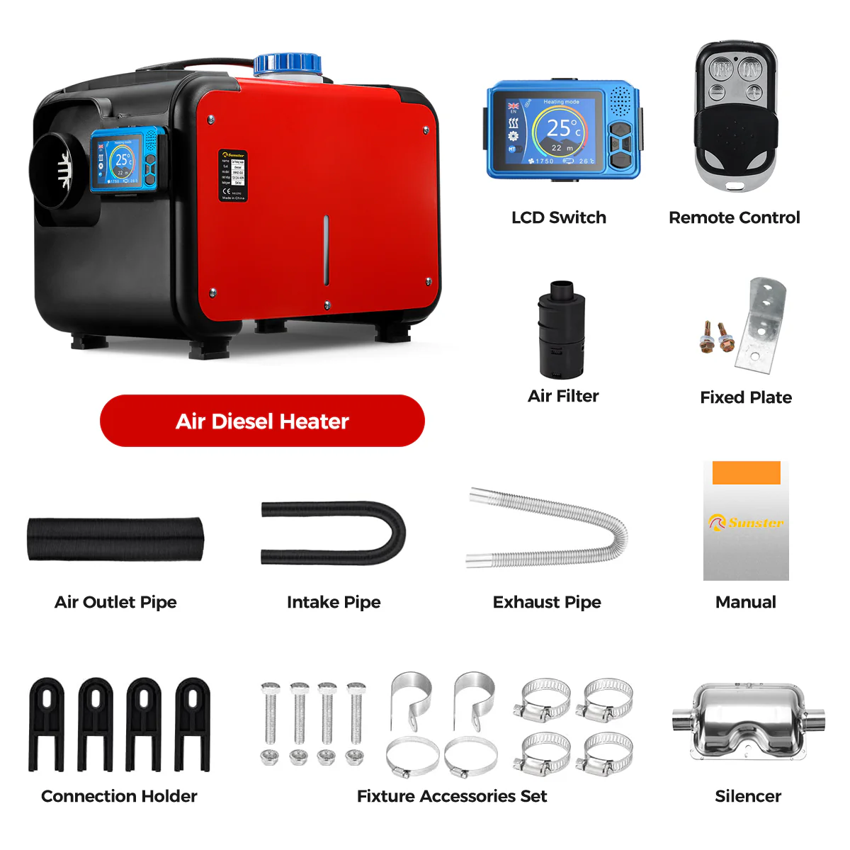 Sunster A2172H Diesel Heater 8KW 12V, All in One Classic Version - Image 12