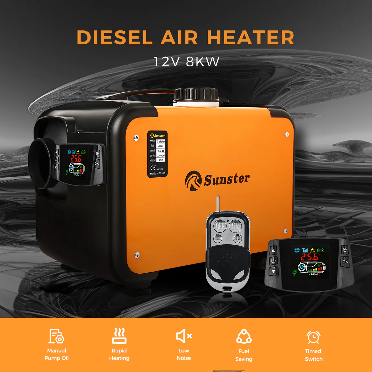 Sunster A2173H Diesel Heater 8KW 12V, All in One Classic Version - Image 11