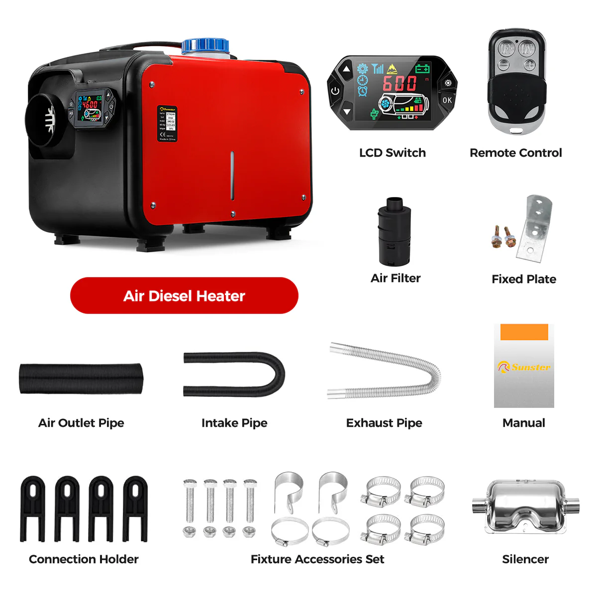 Sunster A2174H Diesel Heater 8KW 12V, All in One Classic Version - Image 11