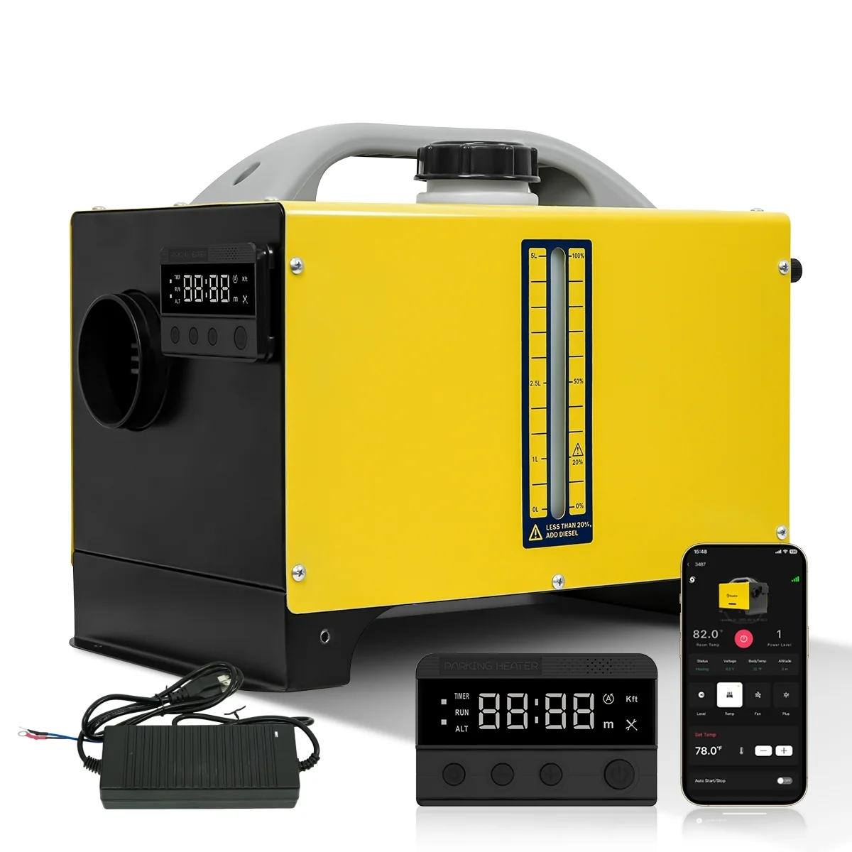 Sunster A2446 Diesel Heater 8KW 12/24V 110-240V, All in One GSM LET-4G/5G Version