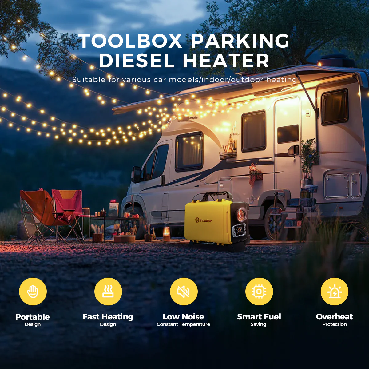 Sunster HTB1 Diesel Heater 8KW 12V 110-240V, ToolBox Bluetooth Version - Image 16