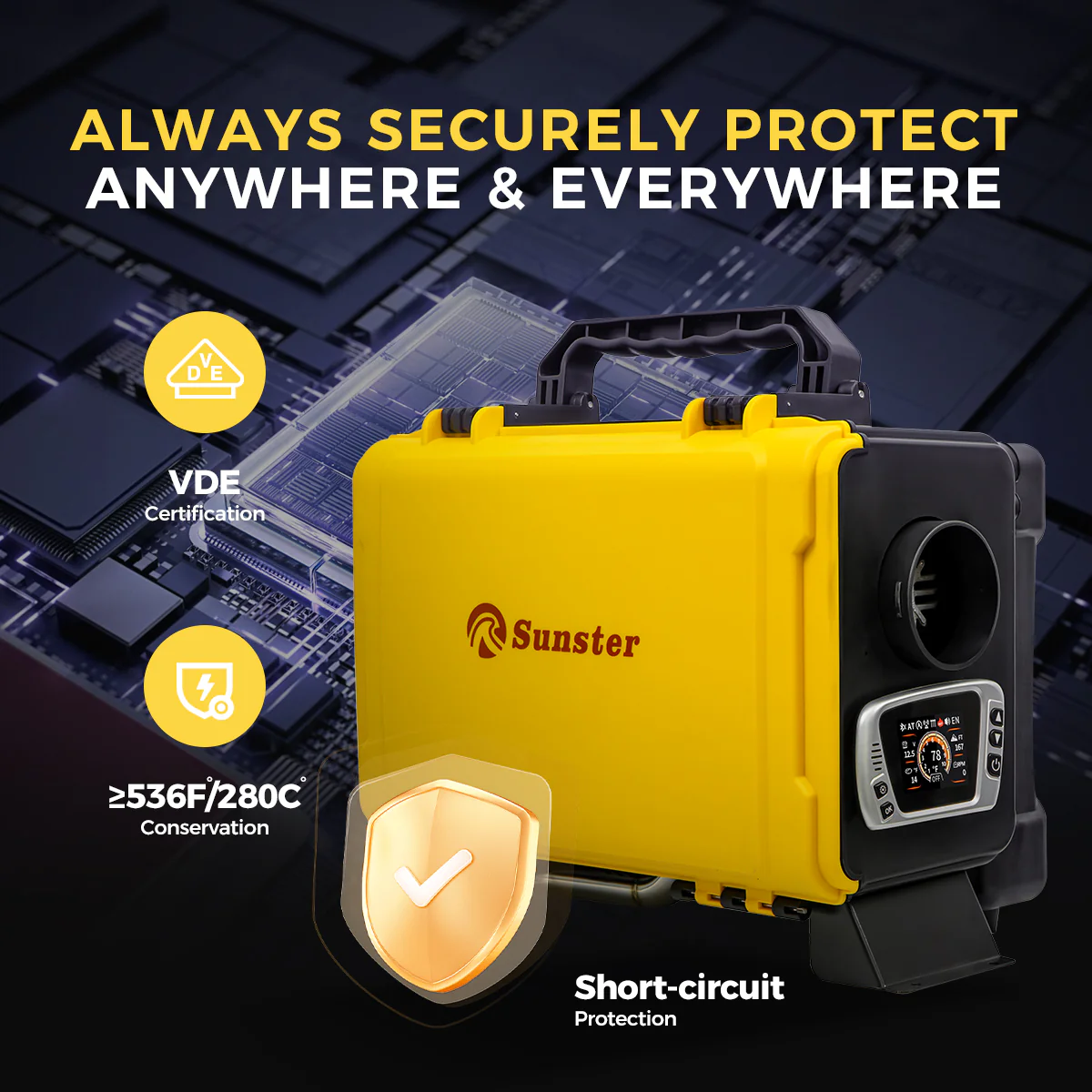 Sunster HTB1 Diesel Heater 8KW 12V 110-240V, ToolBox Bluetooth Version - Image 18