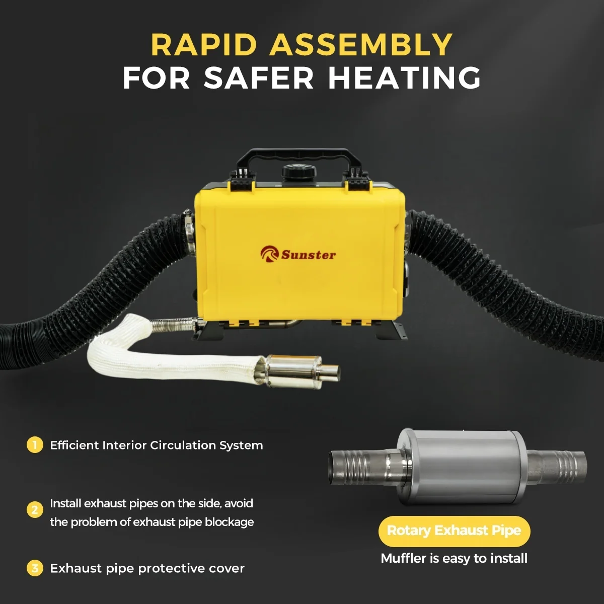 Sunster HTB1 Diesel Heater 8KW 12V 110-240V, ToolBox Bluetooth Version - Image 7