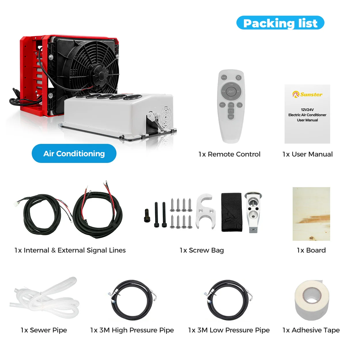 Sunster S-AC1 RV Air Conditioner 12V/24V Efficient Cooling - Image 15