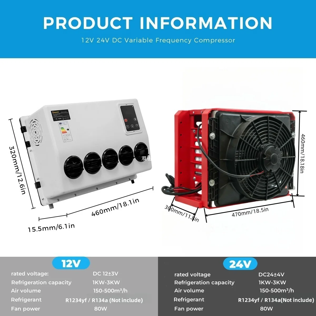 Sunster S-AC1 RV Air Conditioner 12V/24V Efficient Cooling - Image 3