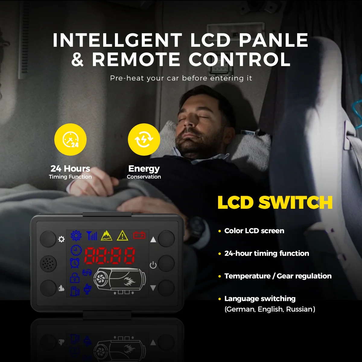S-A2018 Blue LCD Switch Remote Control 12/24V - Image 2