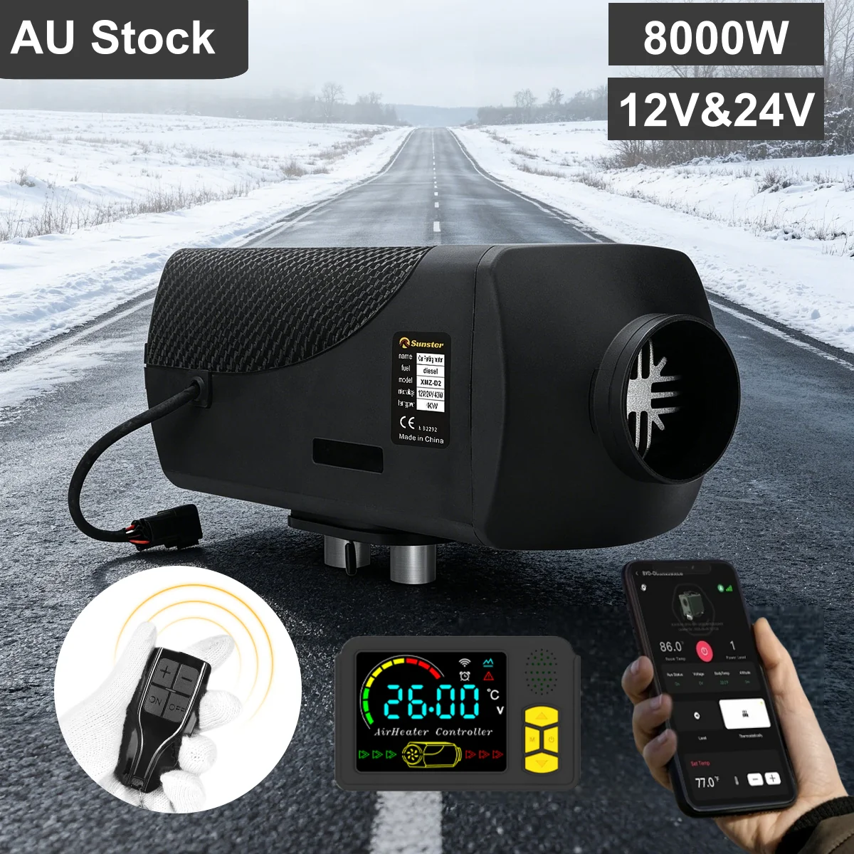 Sunster A2200BS Diesel Heater 8KW 12/24V, Traditional Bluetooth Version - Image 13