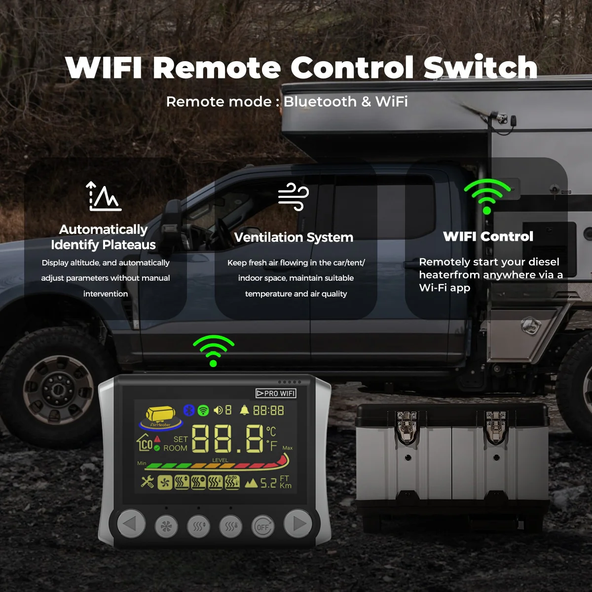 Sunster TB10 Diesel Heater 8KW 12/24V 110-240V, ToolBox WIFI Bluetooth Upgrade Version - Image 4