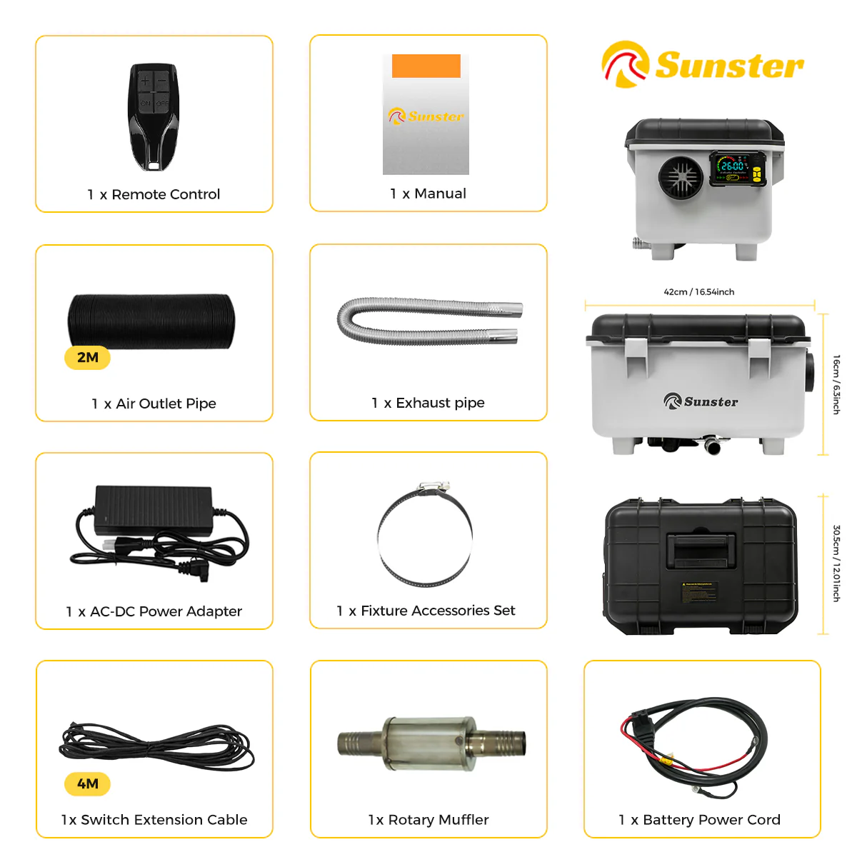 Sunster TB30 Diesel Heater 8KW 12/24V 110-240V, ToolBox Bluetooth Version - Image 6